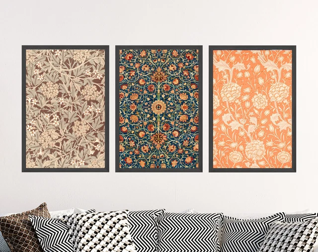 William Morris Set of Three Art Prints, Patterns Poster Holland Park Carpet