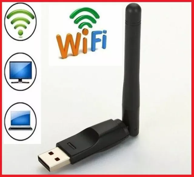 Mini Adattatore Usb Pc Wifi 300 Mbps Antenna Chiavetta Wireless Wi Fi Ralink