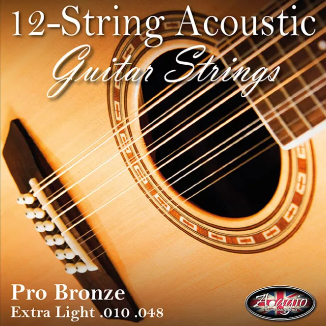 ADAGIO PRO - 12 STRING Acoustic Guitar Strings Set Bronze Wound Light