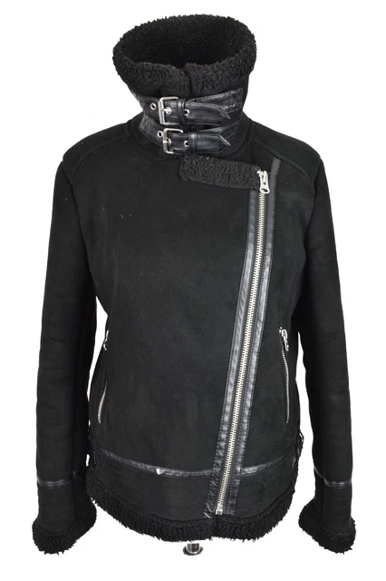 Zara Black Faux Suede Jacket Size Eur M Womens Full Zip Outdoors Outerwear  £24.95 - Picclick Uk