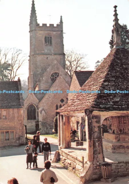 D091516 Castle Combe. St. Andrews Church and Market Cross. Judges. C 5775 X. Pet