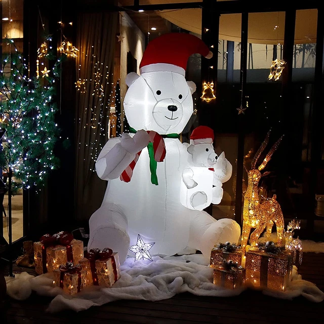 CCLIFE orso natale gonfiabile Giardino Gonfiabile Decorazione Natalizia con Luce