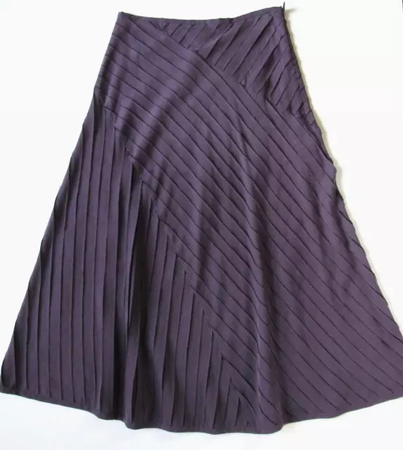 Sundance Women's 100% Silk Textured Dark Purple Maxi Long Skirt Size 6