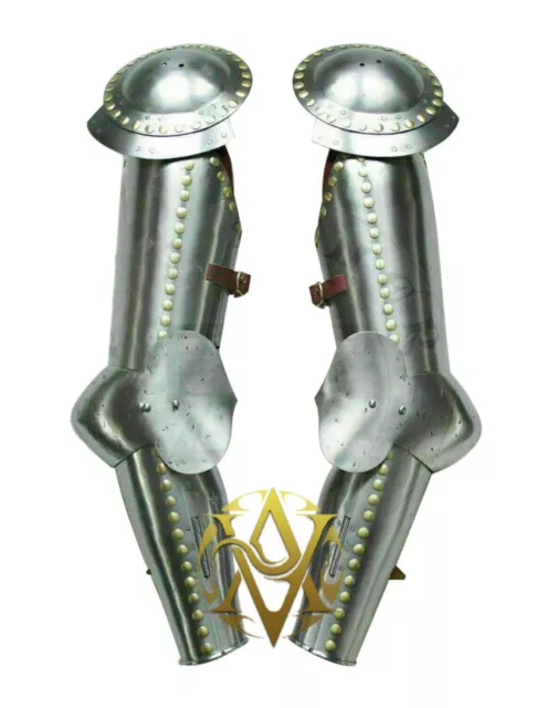 Larp Gamba Armor Protezione Paia Medievale Warrior Cosplay Battle Worn