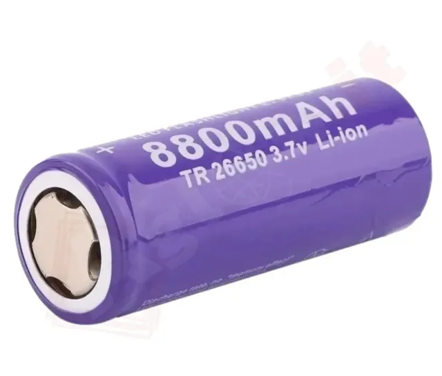 26650 Batteria 3,7v Li-ion 8800mAh ricaricabile IONI DI LITIO, RICARICABILE per