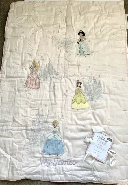 Pottery Barn Kids Disney Princess Enchanted Toddler Quilt *Ivy James* New Crib