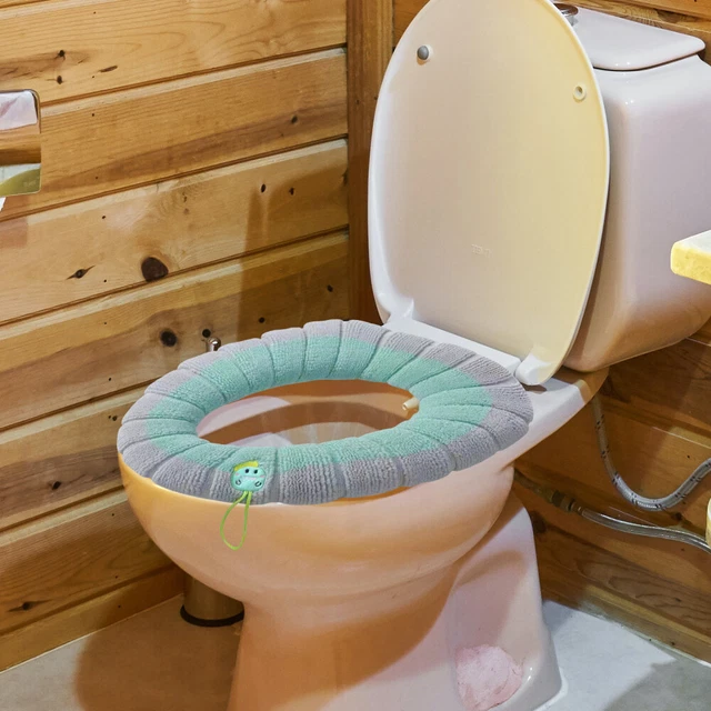 2 Pcs Toilet Mat Polyester Disposable Seat Cover Washable Cushion