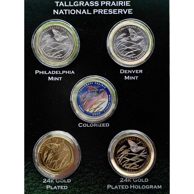 America's National Parks Quarters - Tall Grass Prairie Kansas 2020 5-coin set