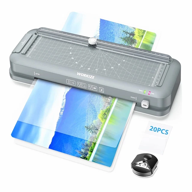 WORKIZE 9" Hot & Cold Laminator Machine Paper Trimmer Corner Rounder 20 Pouches