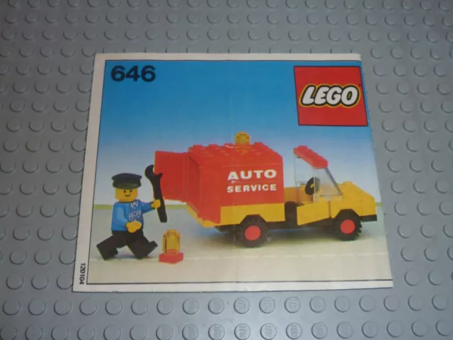 Notice Building instruction booklet LEGO City Vintage Set 646-1: Auto service