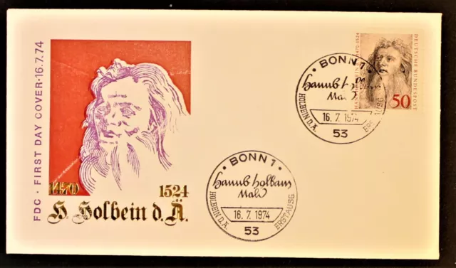 Ersttagsbrief/FDC,BRD,1974,450.Todestag v.H.Holbein (813)Stempel-Bonn 1-