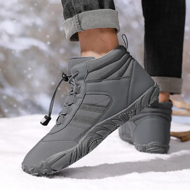 FUR LINED SNOW Boot Ankle Snow Shoes Women Men for Walking Hiking (Grey ...