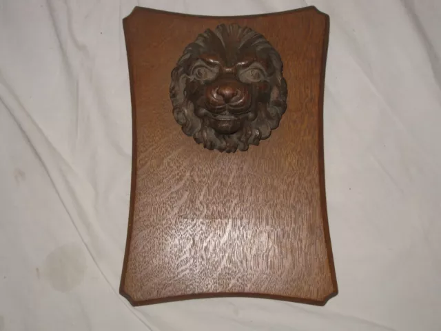 Antique Carved Wooden Lion Head Coombe Abbey Coventry