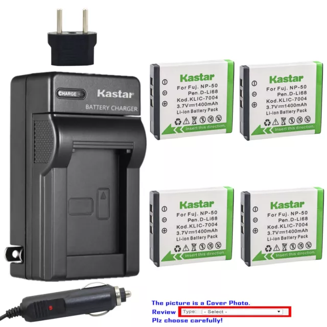 Kastar Battery AC Charger for Kodak KLIC-7004 & Kodak PlayFull Dual Zx3 Camera