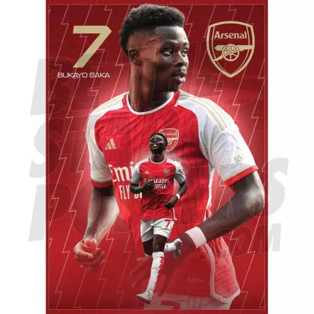 Arsenal FC Saka 23/24 Action Poster OFFICIALLY LICENSED PRODUCT A4 A3 A2
