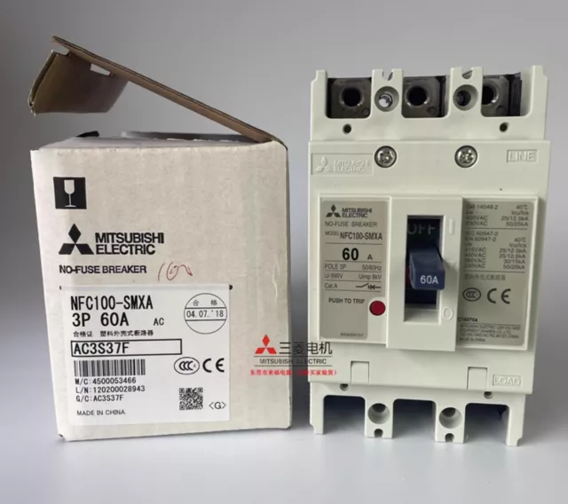 1pcs Mitsubishi  Moulded Case Circuit Breaker MCCB   NFC100-SMXA 3P 60A