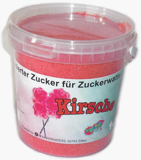 1 Kg Farbaromazucker Kirsche Zucker Zuckerwatte Zuckerwattemaschine Rot