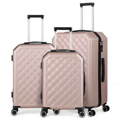 3 Piece Luggage Set Hardshell Lightweight Suitcase ABS Durable w/Lock Spinner