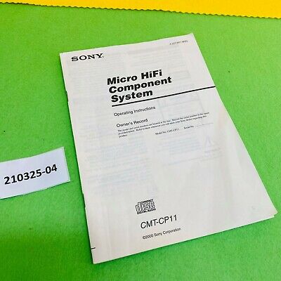 Sony CMT-CP11 Micro Componente Hifi Sistema manuale 