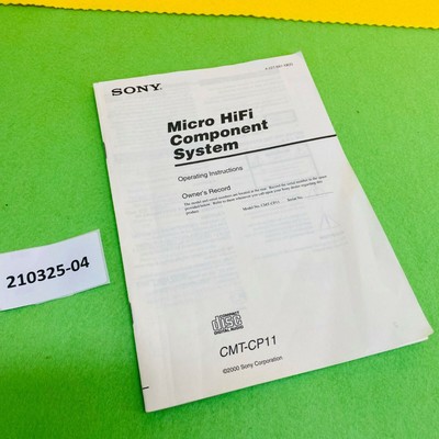 Sony CMT-CP11 Micro Componente Hifi Sistema manuale 
