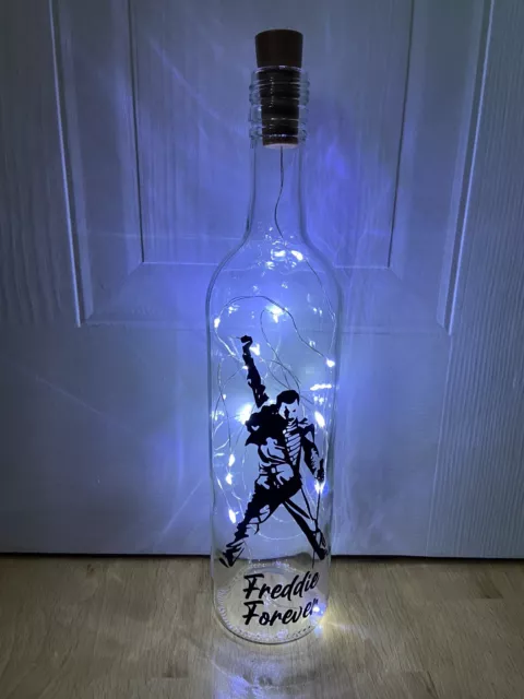 Freddie Mercury Queen Personalised Light Up Bottle Christmas Birthday Gift
