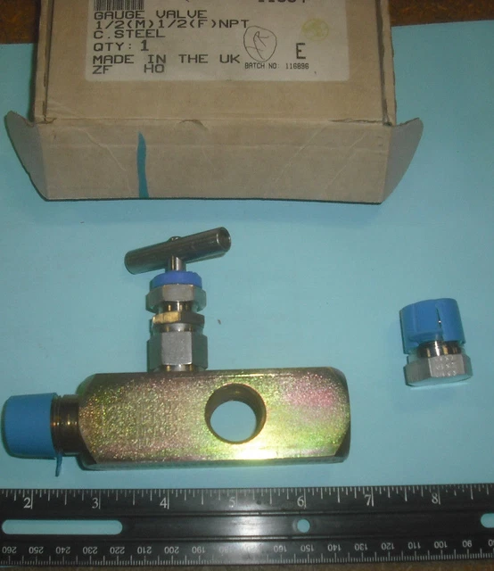 PARKER GAUGE VALVE GVC8 1/2" NPT Male and Female 6000 PSI Max 49.95