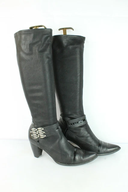 Bottes France Mode cuir synthétique noir T 39 / UK 5.5 TRES BON ETAT
