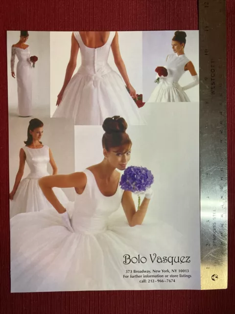Bolo Vasquez Wedding Bridal Wedding Gowns 1998 Print Ad- Great To Frame!
