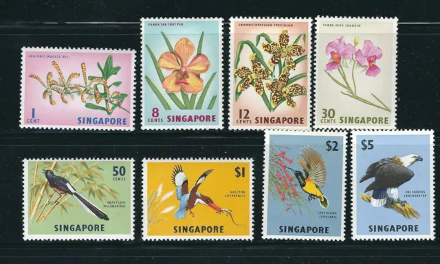 SINGAPORE 1963 KINGFISHER SEA EAGLE etc (Scott 62-69) VF MNH