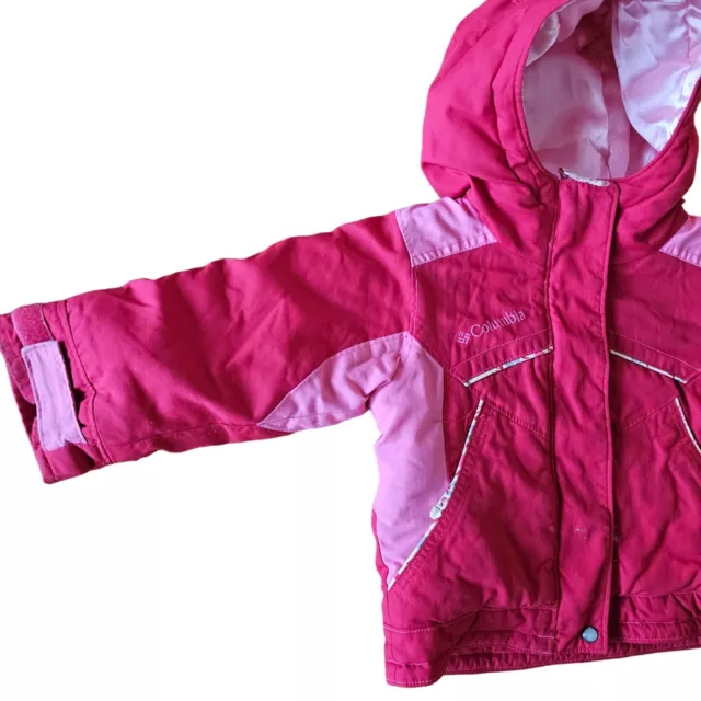 COLUMBIA pink warm puffer jacket coat kid toddler girl's size 2 T floral kids 2