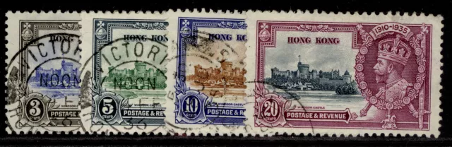 HONG KONG GV SG133-136, 1935 SILVER JUBILEE set, FINE USED. Cat £18.