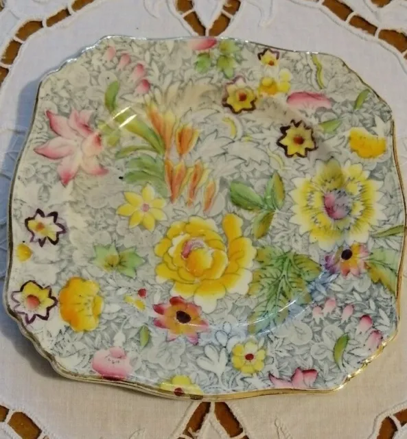A Beautiful Royal Winton Grimwades Chintz Summer floral Sweets Octagonal Plate.