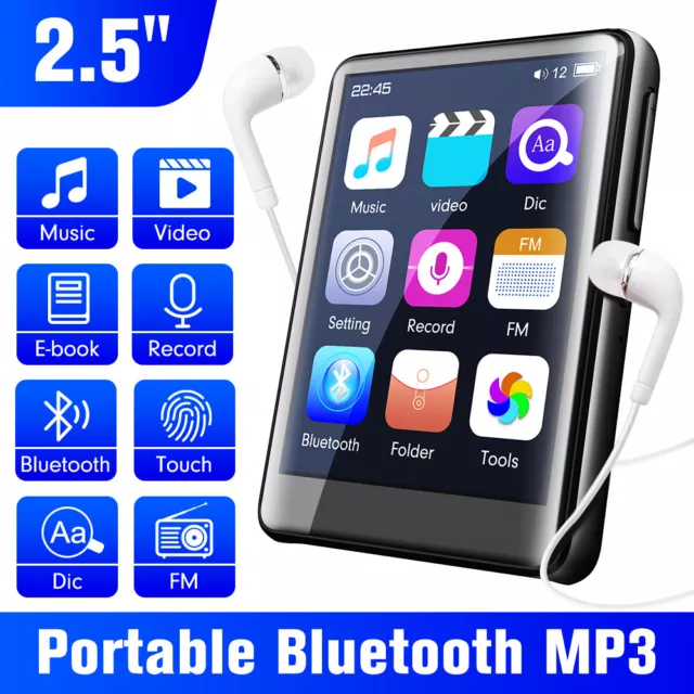 Bluetooth MP3 MP4 Player LCD Display HiFi Bass Musik Spieler FM Radio Audio Neu