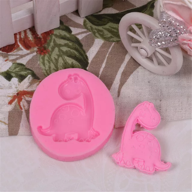 Lovely Dinosaur Sjfaped DIY Handmade Fondant Mold Cjfocolate Soap Cake Tools:'h 2