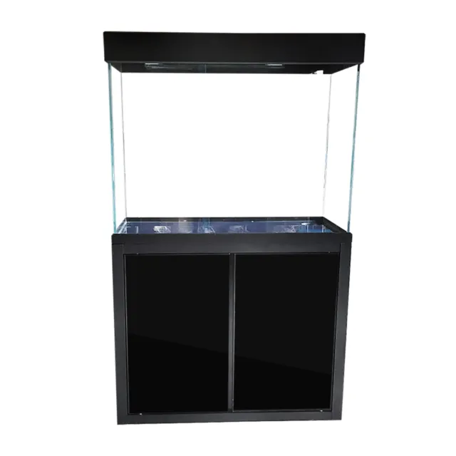 Aquarium 100 Gallon Tempered Glass with LED Light Complete Fish Tank Black