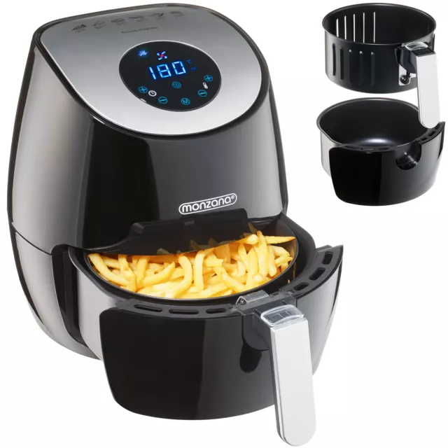 Friteuse Tomons 5,5L Friteuse electrique sans huile Airfryer XXL Avec cuve  amovible et Recette, 8 Modèles, Écran Tactile LED, 1800W