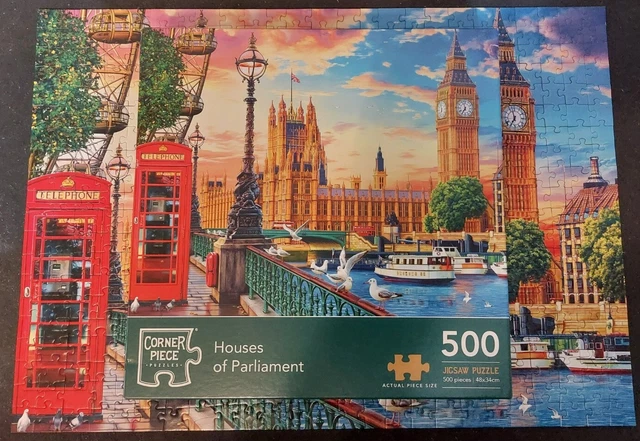 CORNER PIECE HOUSES Of Parliament 500 Piece Jigsaw Puzzle COMPLETE £6. ...