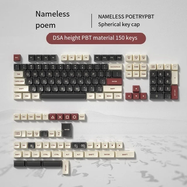 150 KEYS KEYBOARD PBT -Shot Keycaps DSA PBT Profile Keycaps for Cherry ...