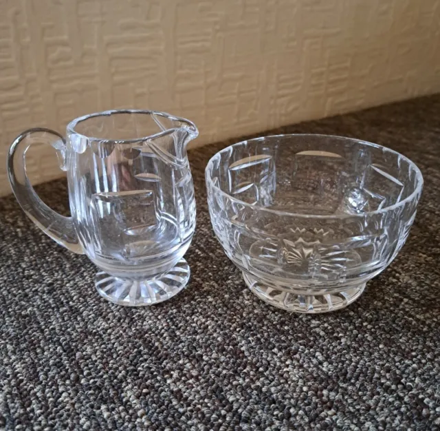 Crystal Glass Milk Jug And Sugar Jar