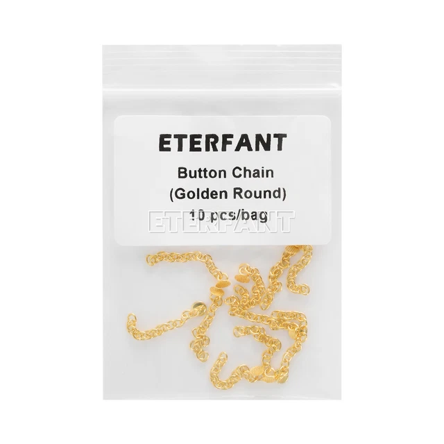 ETERFANT Dental Ortho Lingual Button Chains with Mesh Round Base Gold 10pcs/pack