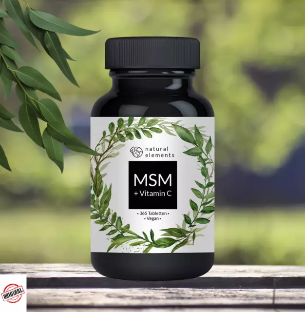 MSM 2000Mg + Natürliches Vitamin C - 365 Tabletten Statt Kapseln - Methylsulfony