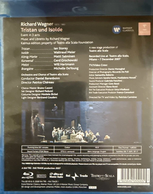 BLU-RAY TRISTAN UND Isolde – Richard Wagner – Daniel Barenboim EUR 36 ...