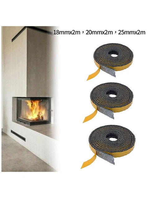 Plat Noir Poêle Corde Adhésif Bois Brûlant Joint de Verre Poêle Feu Corde