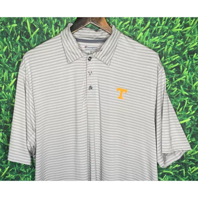 Tennessee Volunteers UT Vols Champion Golf Gray Striped Men’s XL Polo Shirt SEC