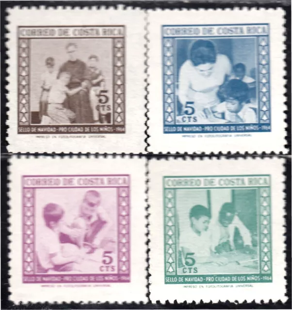 Costa Rica 269/72 1964 Sellos de navidad Pro Ciudad de los niños MNH