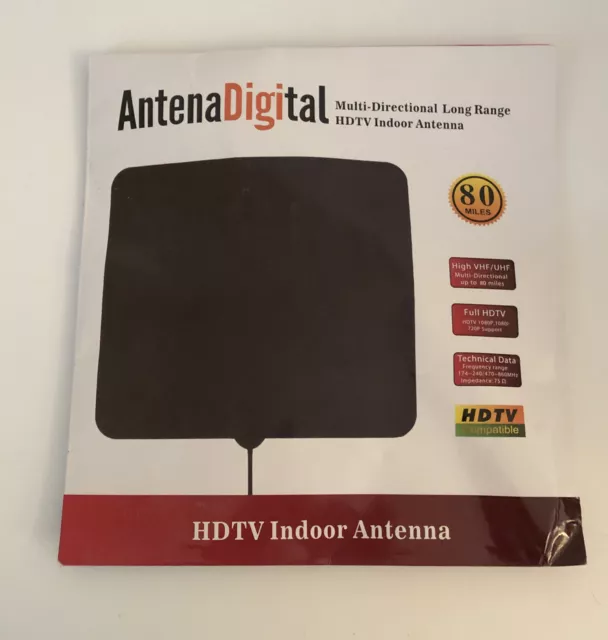Antena Digital Multi-Directional Long Range HDTV Indoor Antenna