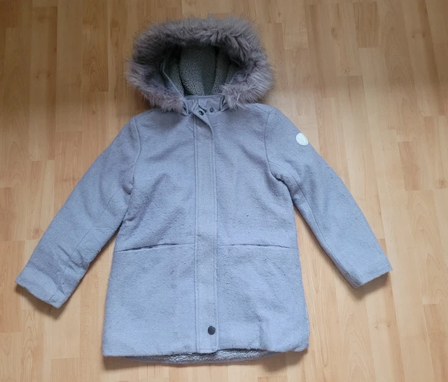 Manteau Jacadi Fille Taille 8 Ans - Couleur Beige Fourré - Occasion Très Bon état - 100% Coton - Manteau Basique