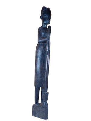 African Statue Ebony Carved Wood Figure Vintage Sculpture Statues 3