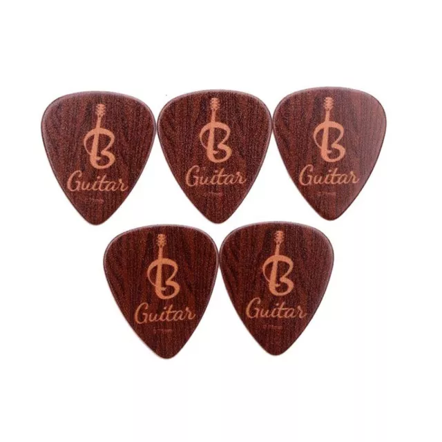 5PCS Akustik E Gitarren Picks Zelluloid Plektren Holzfarbe 0 71MM 0 96MM 2