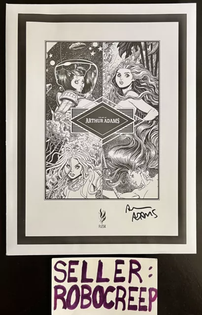 Art Of Arthur Adams Flesk 5 Print Set & 2 Bookmarks Signed Envelope Kickstarter